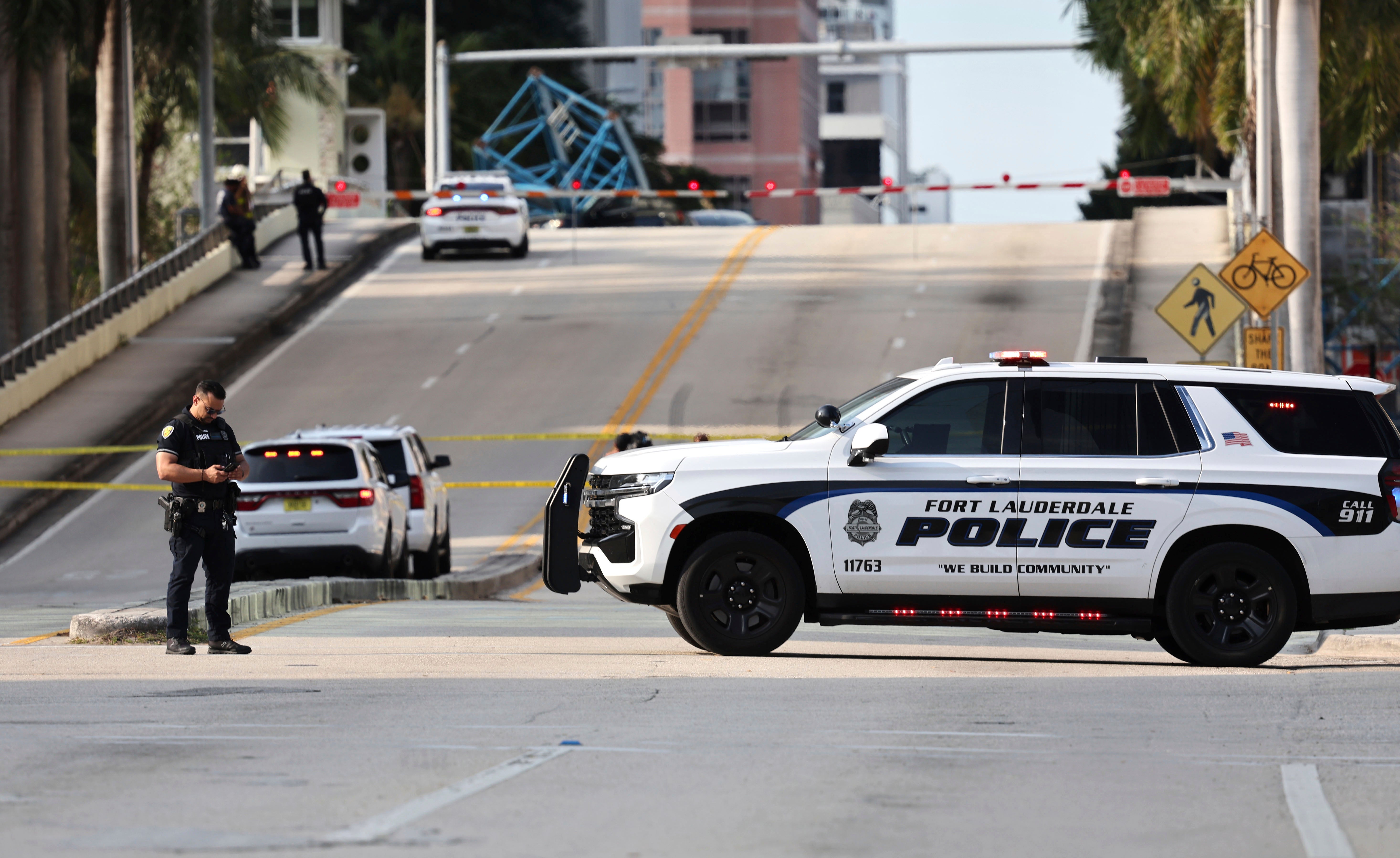 The crane piece fell during a busy traffic period in Fort Lauderdale