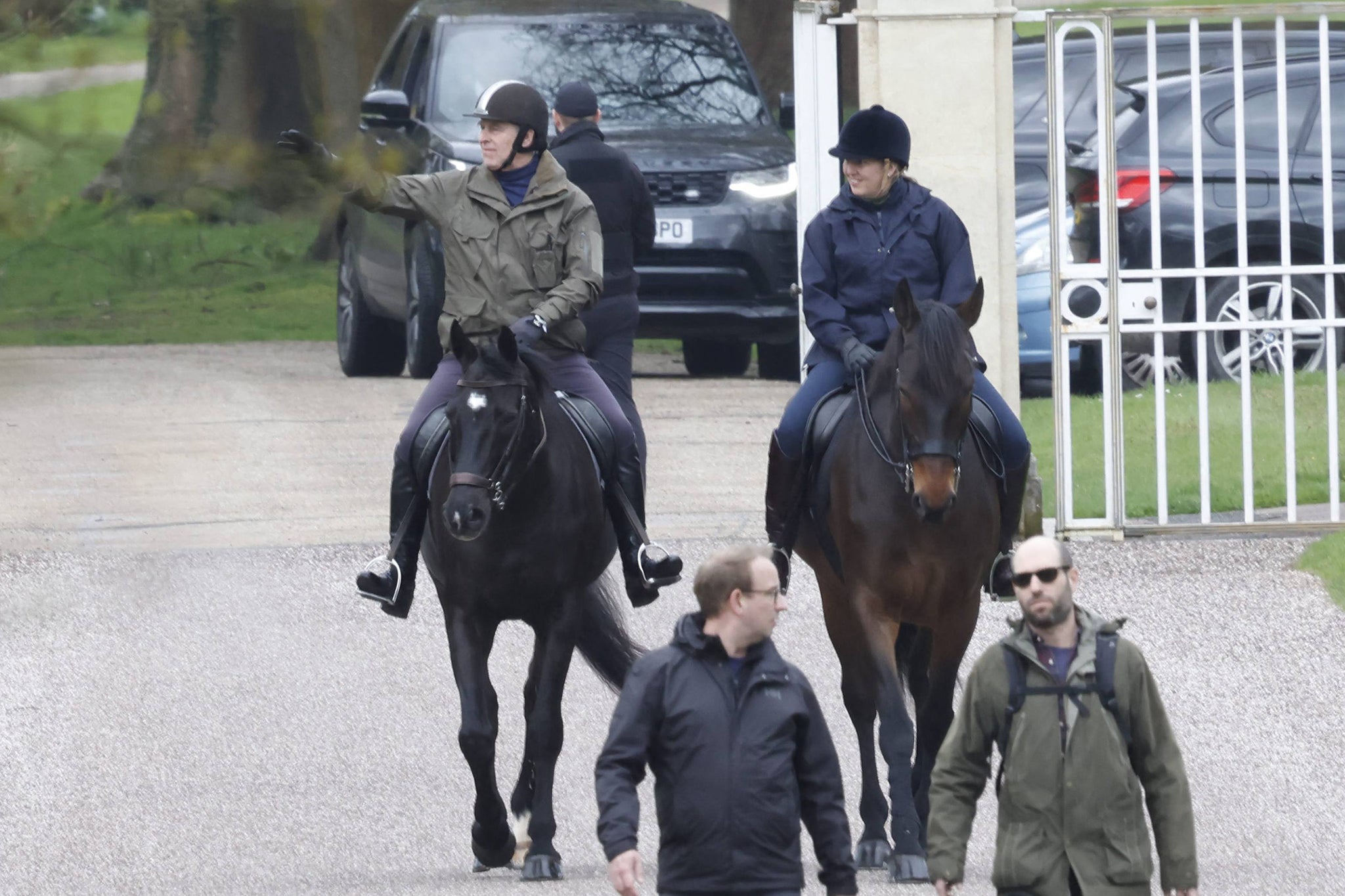 Prince Andrew was spotted riding a horse on the day a Netflix