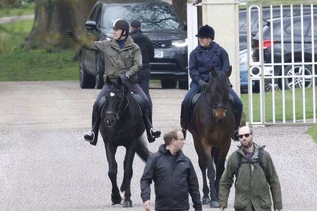 <p>Prince Andrew was spotted riding a horse on the day a Netflix  </p>