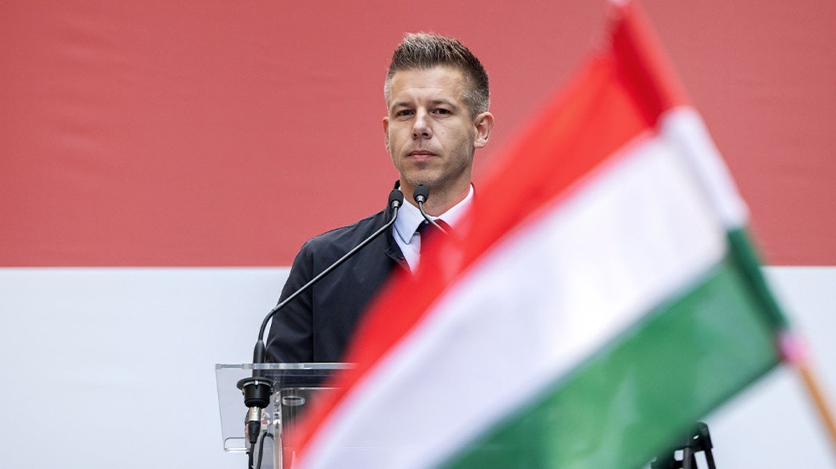 Watch live: Hungarian opposition figure Peter Magyar leads anti-government protest in Budapest