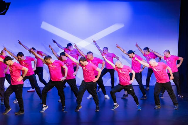 The Dancing Dudes took to the stage to raise cash for Brain Power, the charity set up by BBC Scotland political editor Glenn Campbell (Freedom and Form/PA)