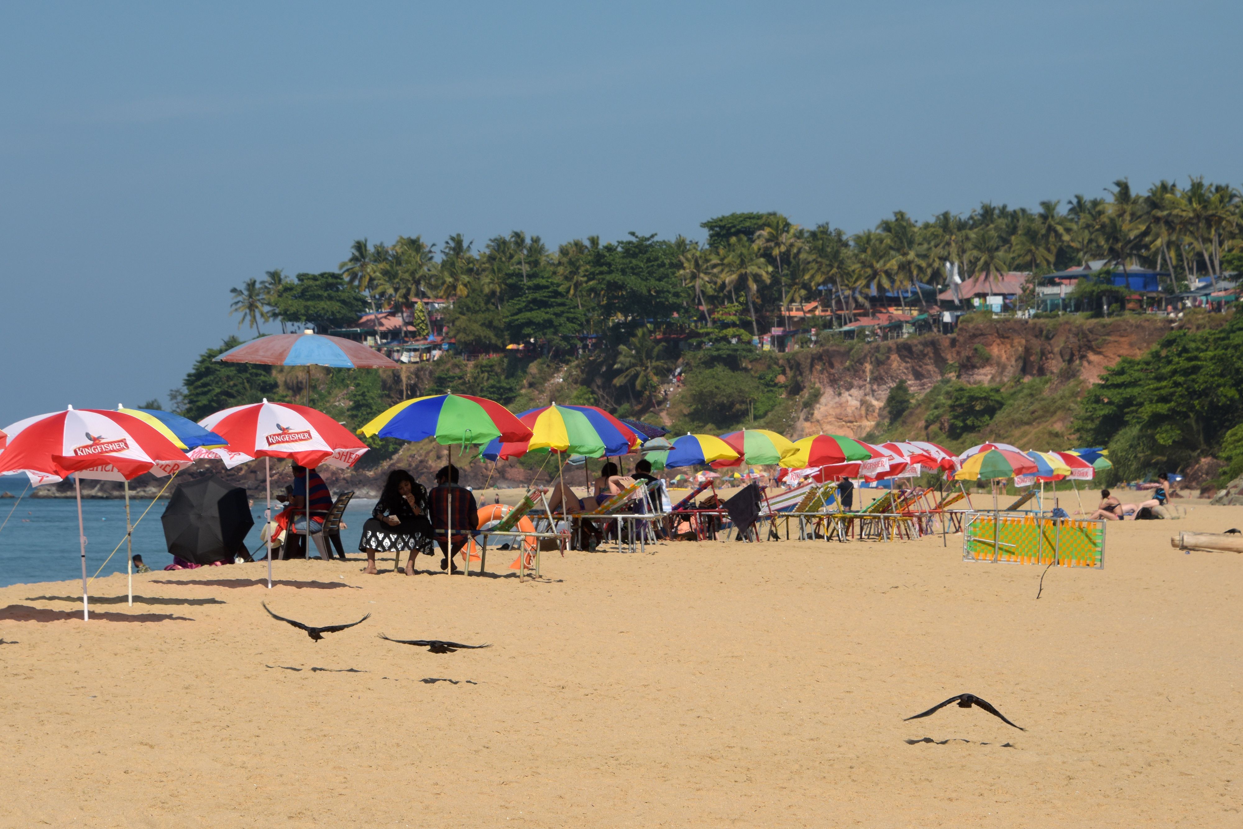 File: Lifeguards said the sea had been relatively calm in recent days and Varkala Beach (pictured) was fully open to bathers