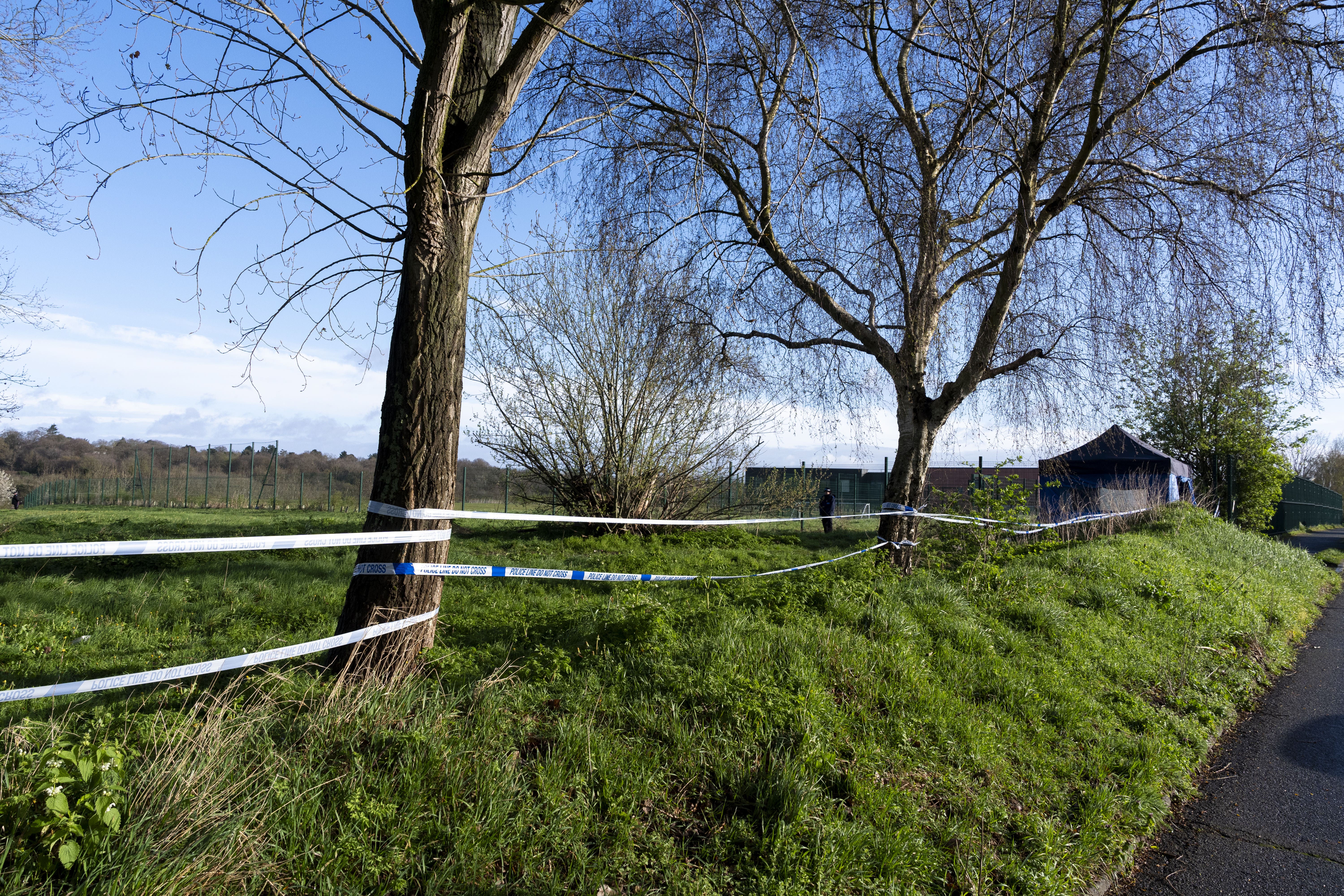 A man and a woman have been arrested on suspicion of murder after human remains were found in a park in New Addington, south London (Jordan Pettitt/PA)