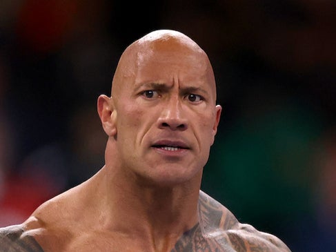 Dwayne Johnson at WrestleMania 40 on Saturday (6 April)