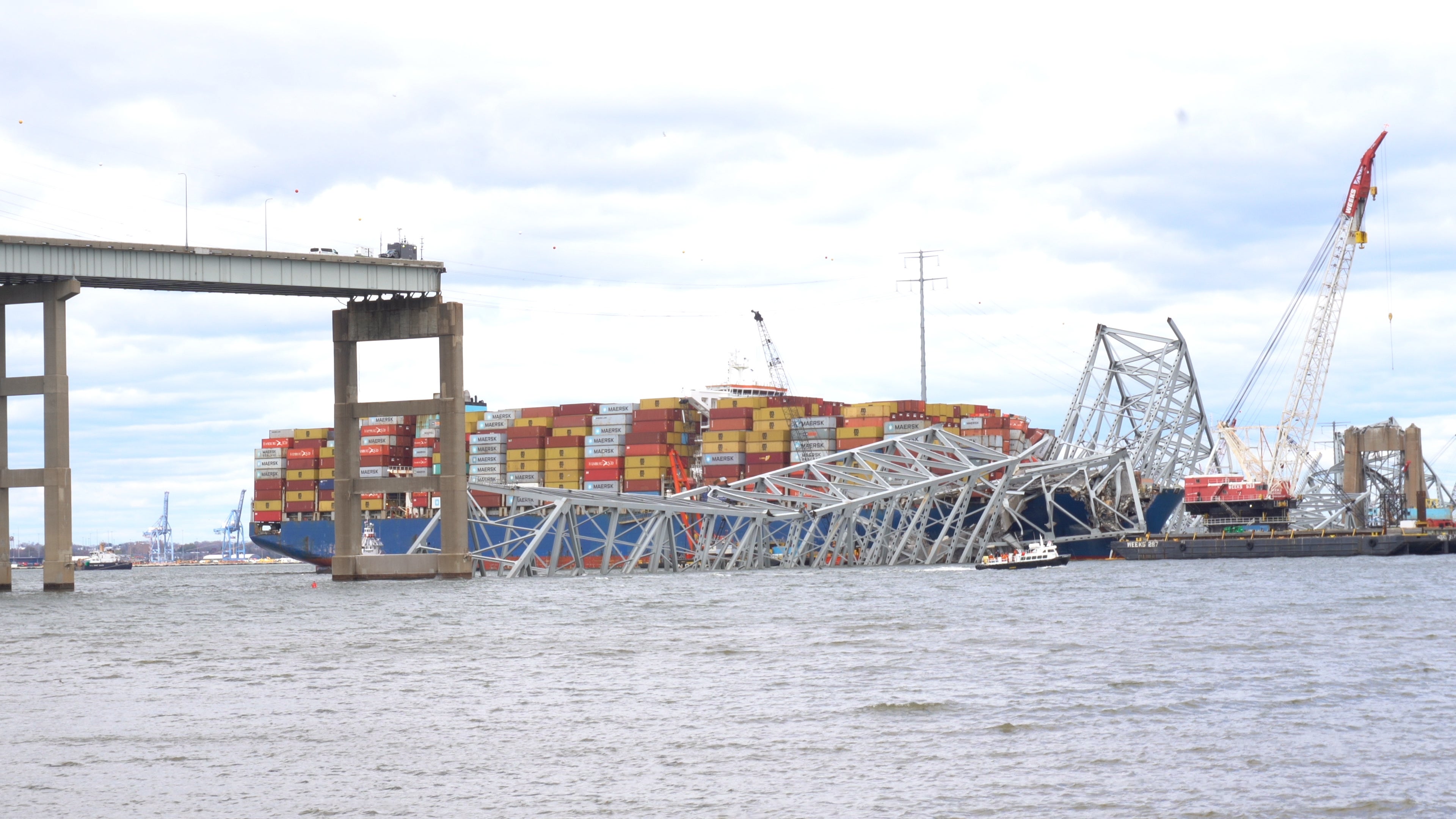 The Francis Scott Key Bridge in Baltimore was struck by a cargo ship called “Dali” on 26 March. Authorities, including the US Coast Guard and Maryland State Police continue working to reopen the bridge