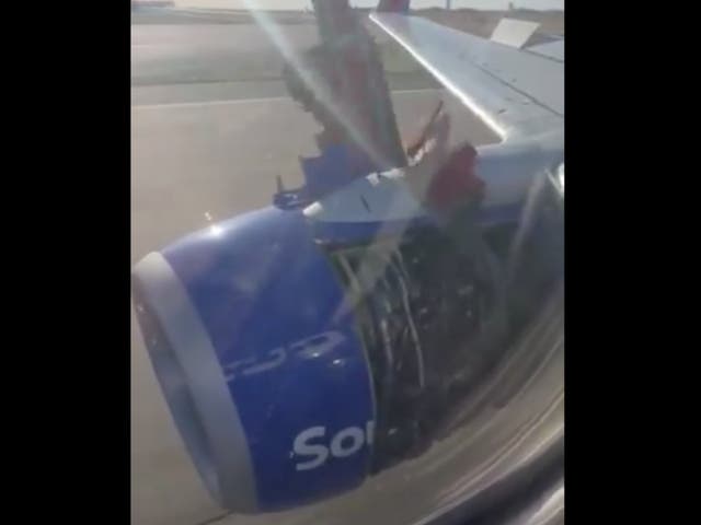 <p>The engine part on the Southwest-operated Boeing aircraft detaches as it leaves Denver International Airport on 7 April, 2024</p>