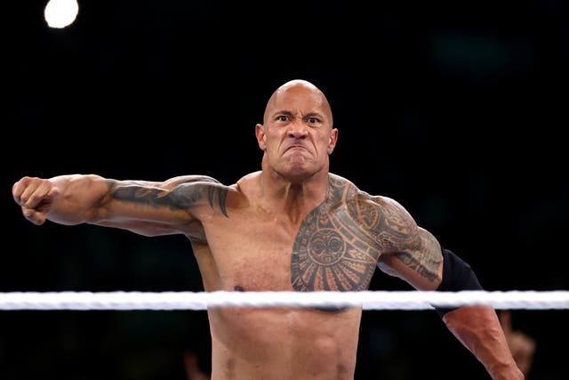 <p>Dwayne ‘The Rock’ Johnson in action at WrestleMania 40</p>