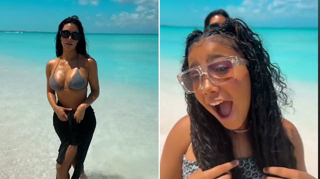 <p>Kim Kardashian and daughter North West enjoy luxury Turks and Caicos Islands holiday.</p>
