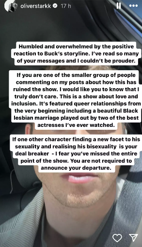 Oliver Stark’s comment on the response to his character’s bisexuality on ‘9-1-1’
