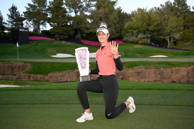<p>Nelly Korda secured her fourth consecutive LPGA Tour title </p>