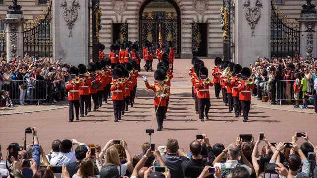 <p>Live: Royal family join parade outside Buckingham Palace celebrating French Entente anniversary.</p>