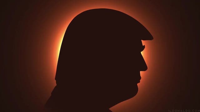<p>Donald Trump shares bizarre eclipse campaign advert.</p>