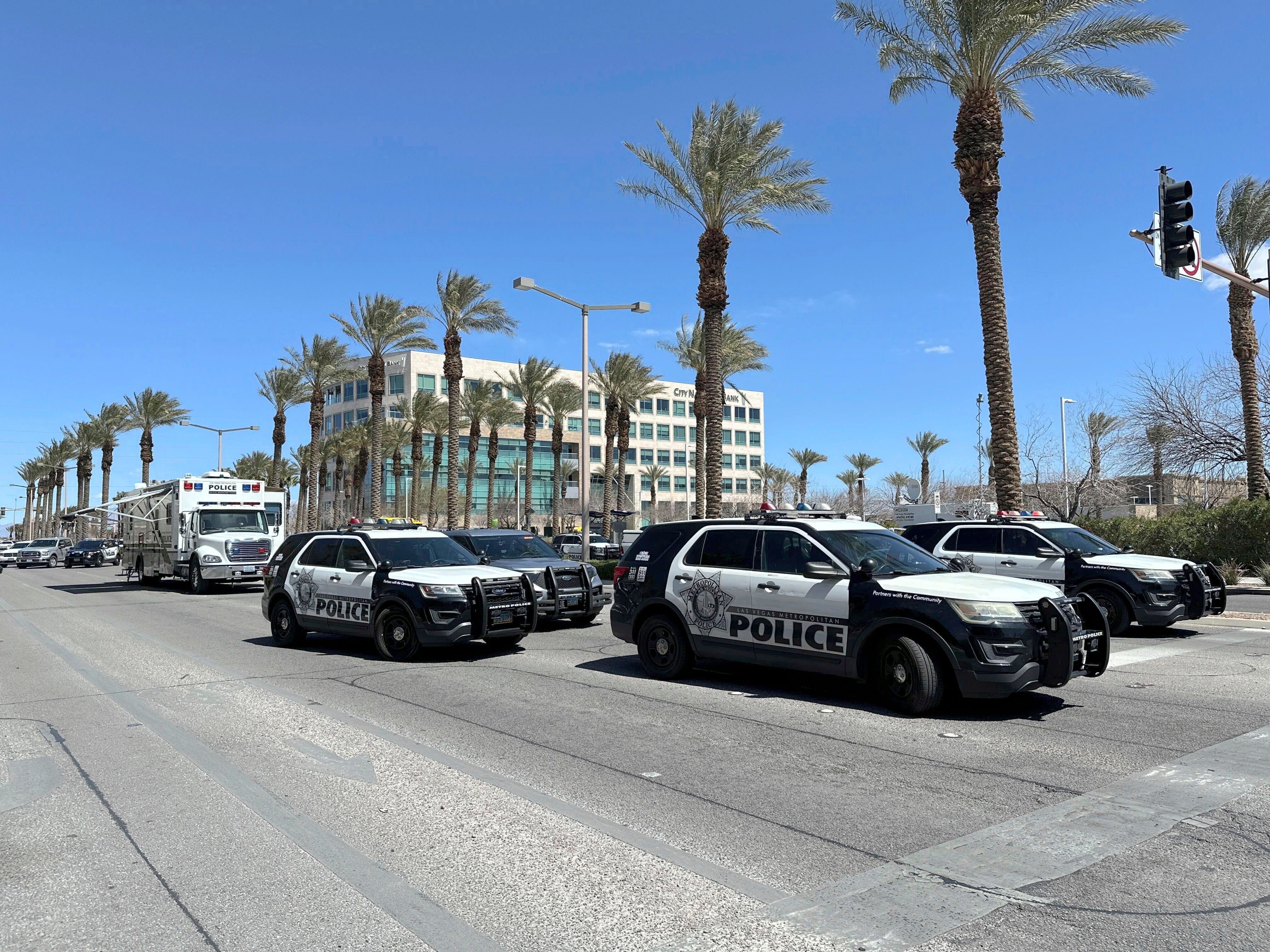 Hundreds of workers had to be evacuated from the City National Bank building on West Charleston Boulevard, Las Vegas