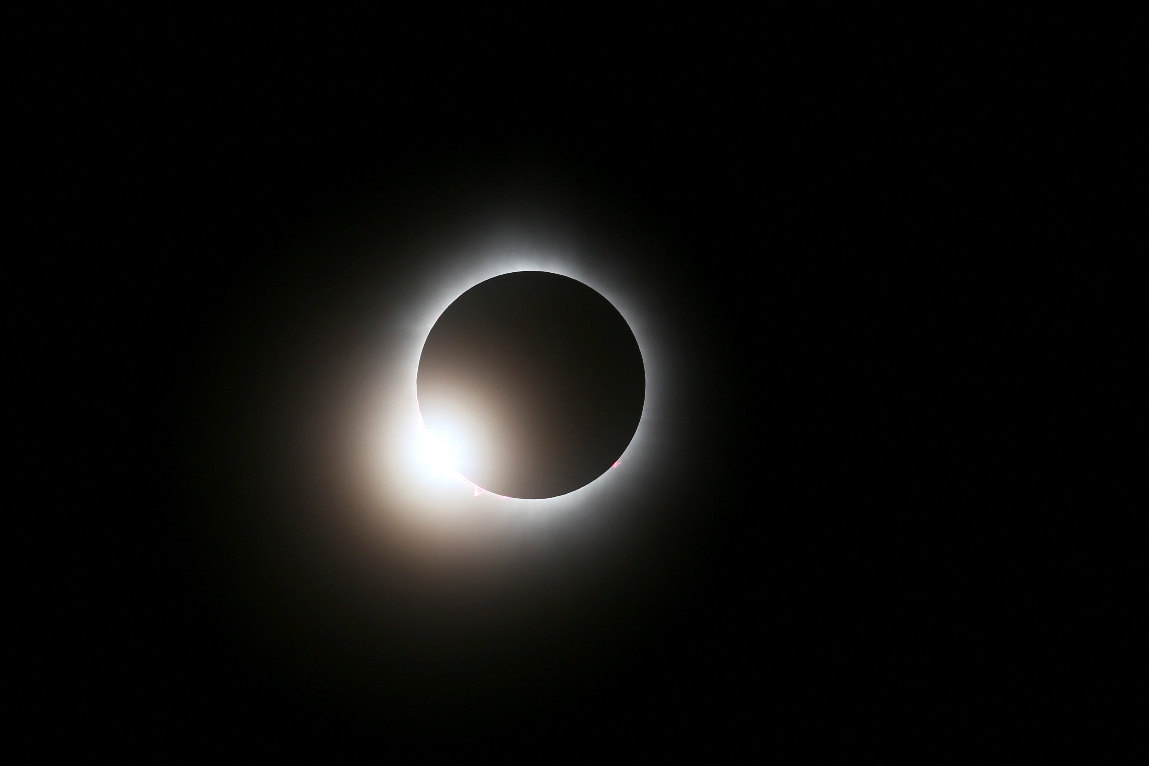 The eclipse passes through totality at Sugarbush ski resort in Warren, Vermont