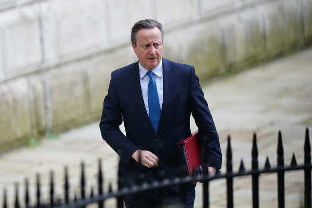 <p>David Cameron met with former president Donald Trump in Florida on Monday </p>