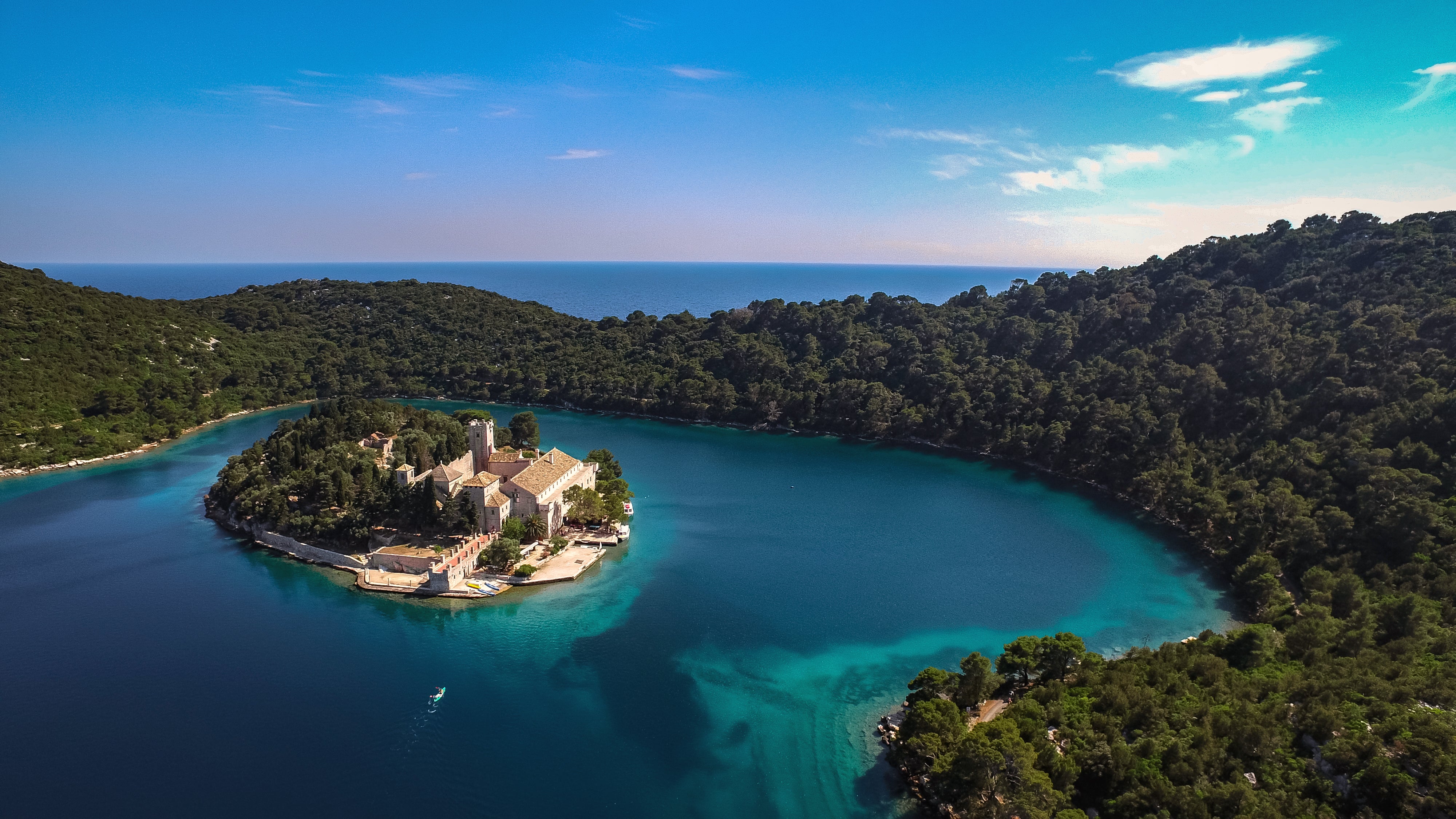 In Mljet, enjoy forest wanders, lake-swimming and discover the pretty islet of St Mary’s