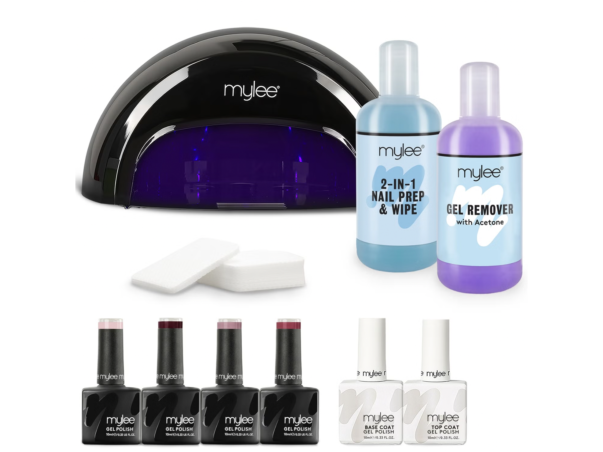 Mylee black convex curing Llamp kit with gel nail polish essentials set