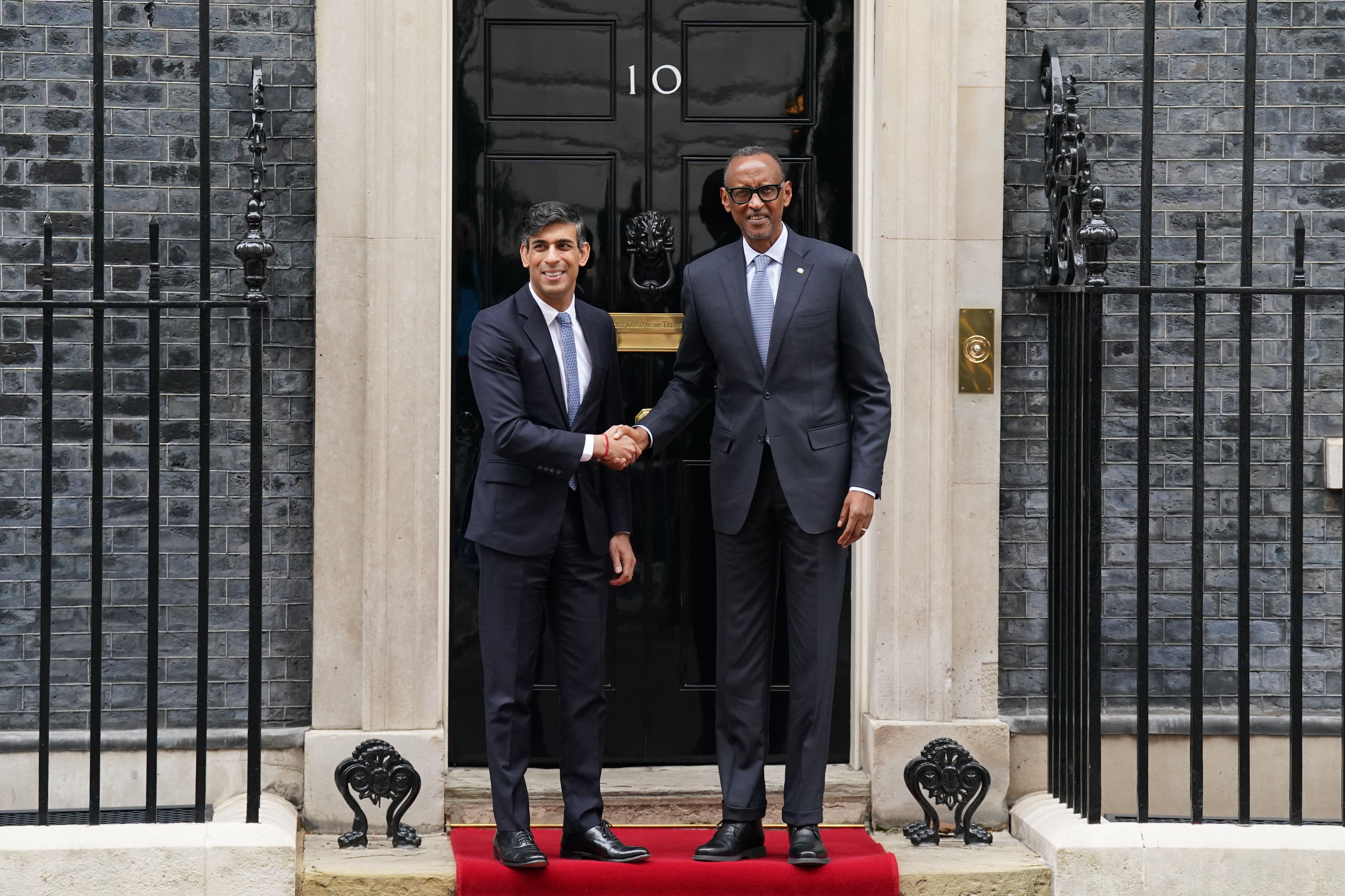 Prime Minister Rishi Sunak has hosted Rwandan President Paul Kagame in Downing Street amid reports that properties in Kigali earmarked for the UK’s stalled deportation scheme have instead been sold to local buyers (Stefan Rousseau/PA)