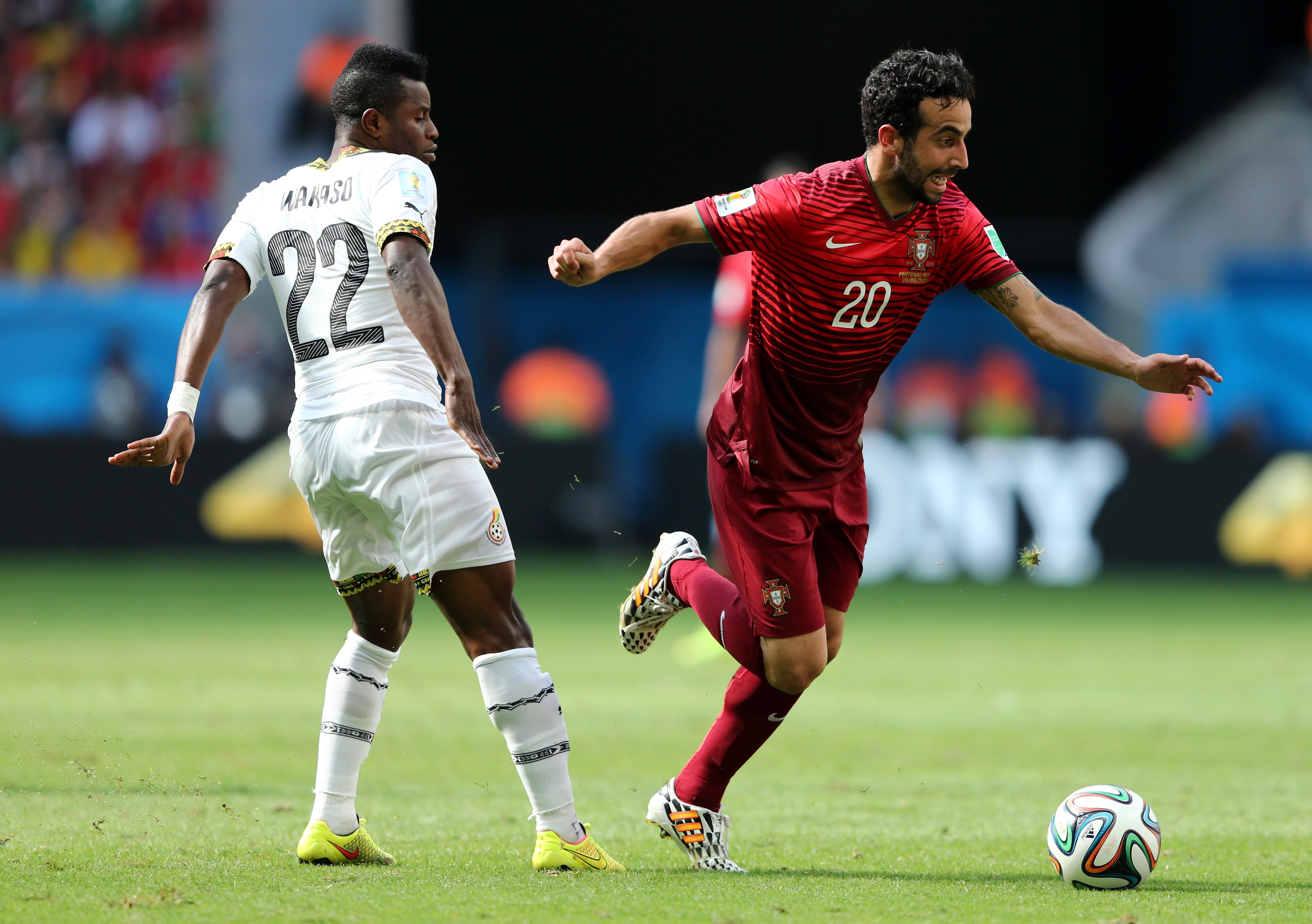 Ruben Amorim (right) won 14 caps for his native Portugal