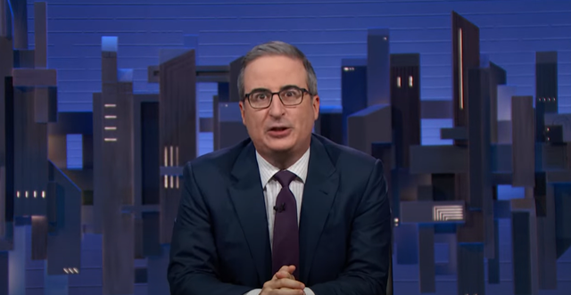 <p>John Oliver, pictured earlier this month, joked that he was close to proving that Hugh Jackman came from a UFO in his latest episode of <em>Last Week Tonight</em></p>