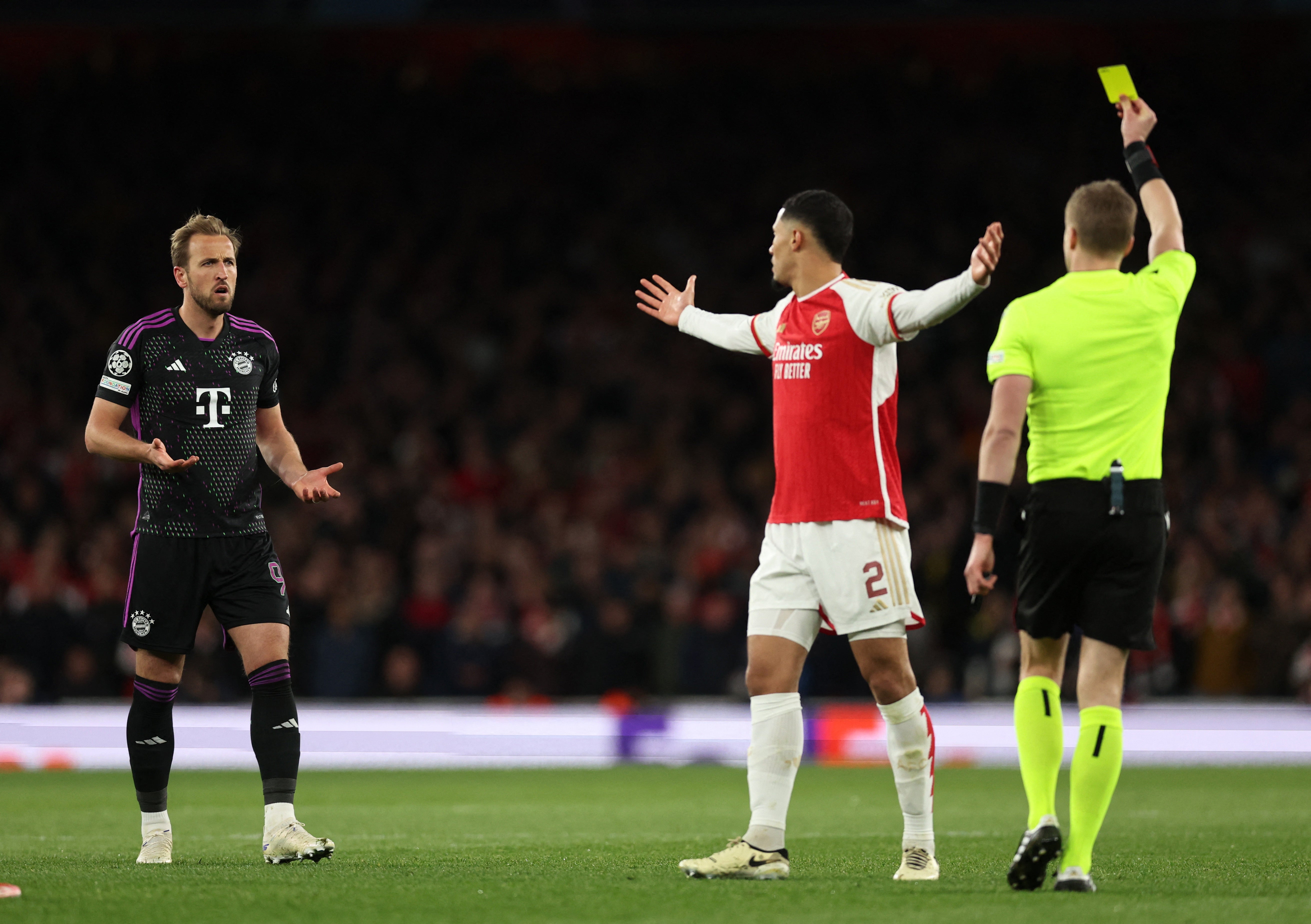 Kane protests after he is booked