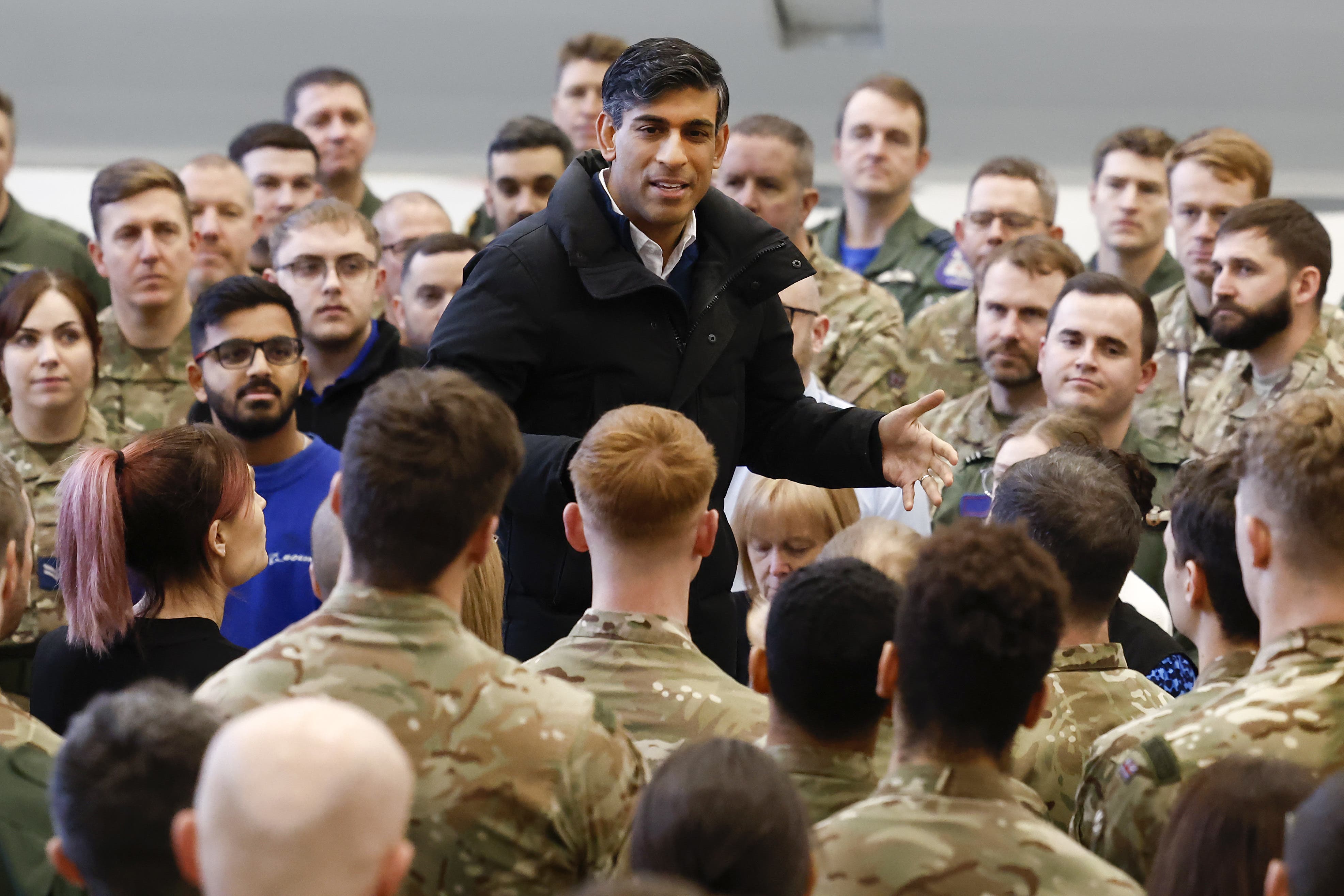 Prime Minister Rishi Sunak has said the UK is playing a ‘leadership’ role in Nato despite coming under intense pressure to further increase defence spending (Jeff J Mitchell/PA)