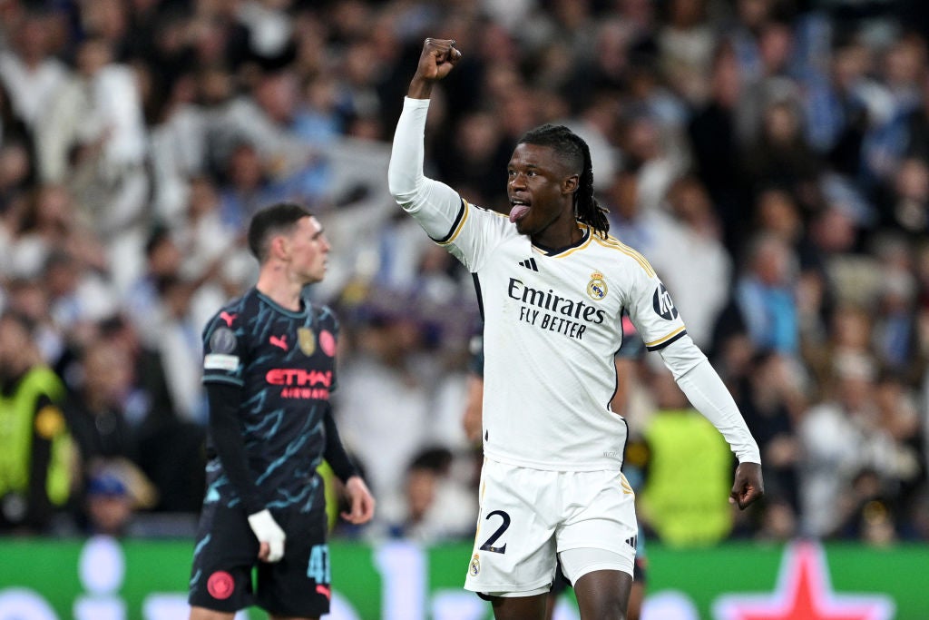 Camavinga celebrates Real’s first goal