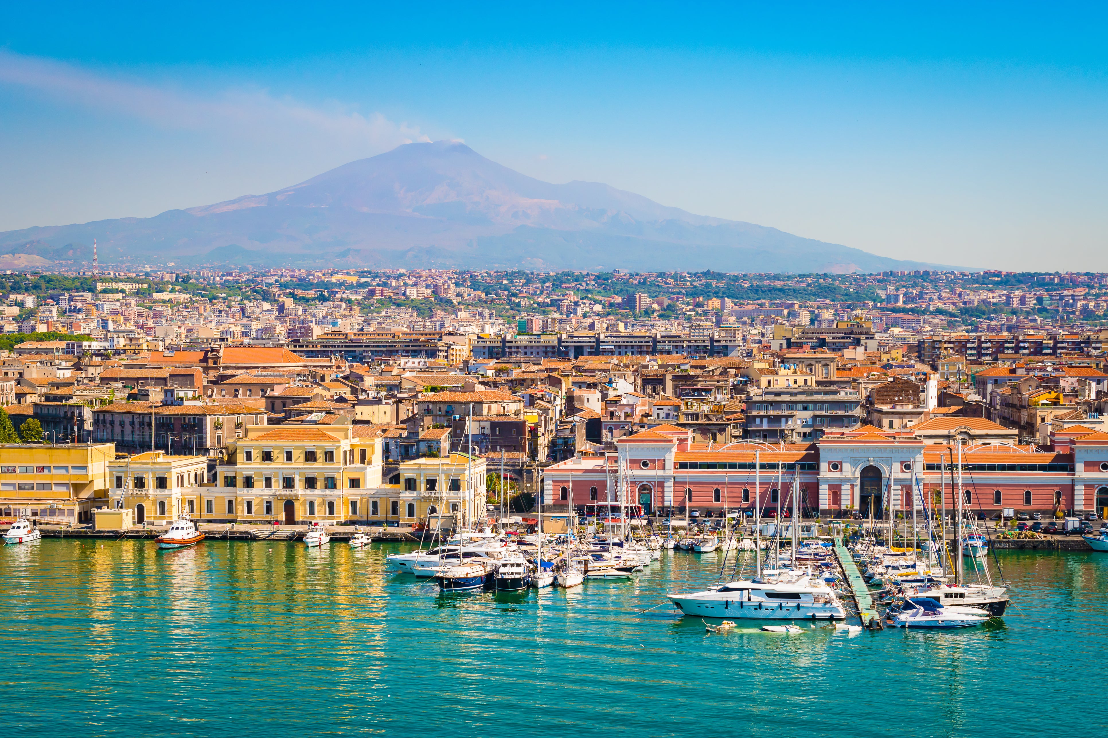 The city of Catania is located close to Mount Etna