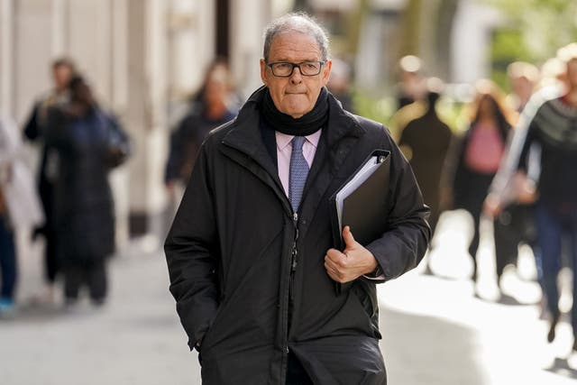 Lord Arbuthnot arrives to give evidence to the Post Office Horizon IT inquiry on Wednesday (Jordan Pettitt/PA)