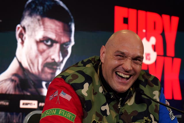 <p>Tyson Fury first fights Oleksandr Usyk on 18 May (Owen Humphreys/PA)</p>