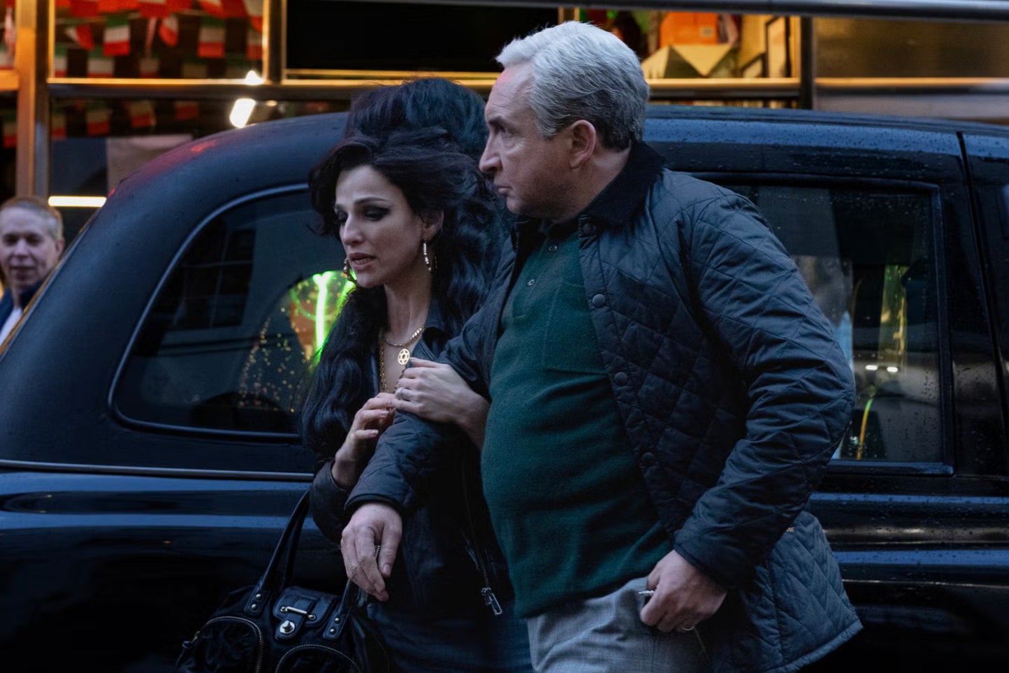 Abela and Eddie Marsan as Amy and Mitch Winehouse in ‘Back to Black’