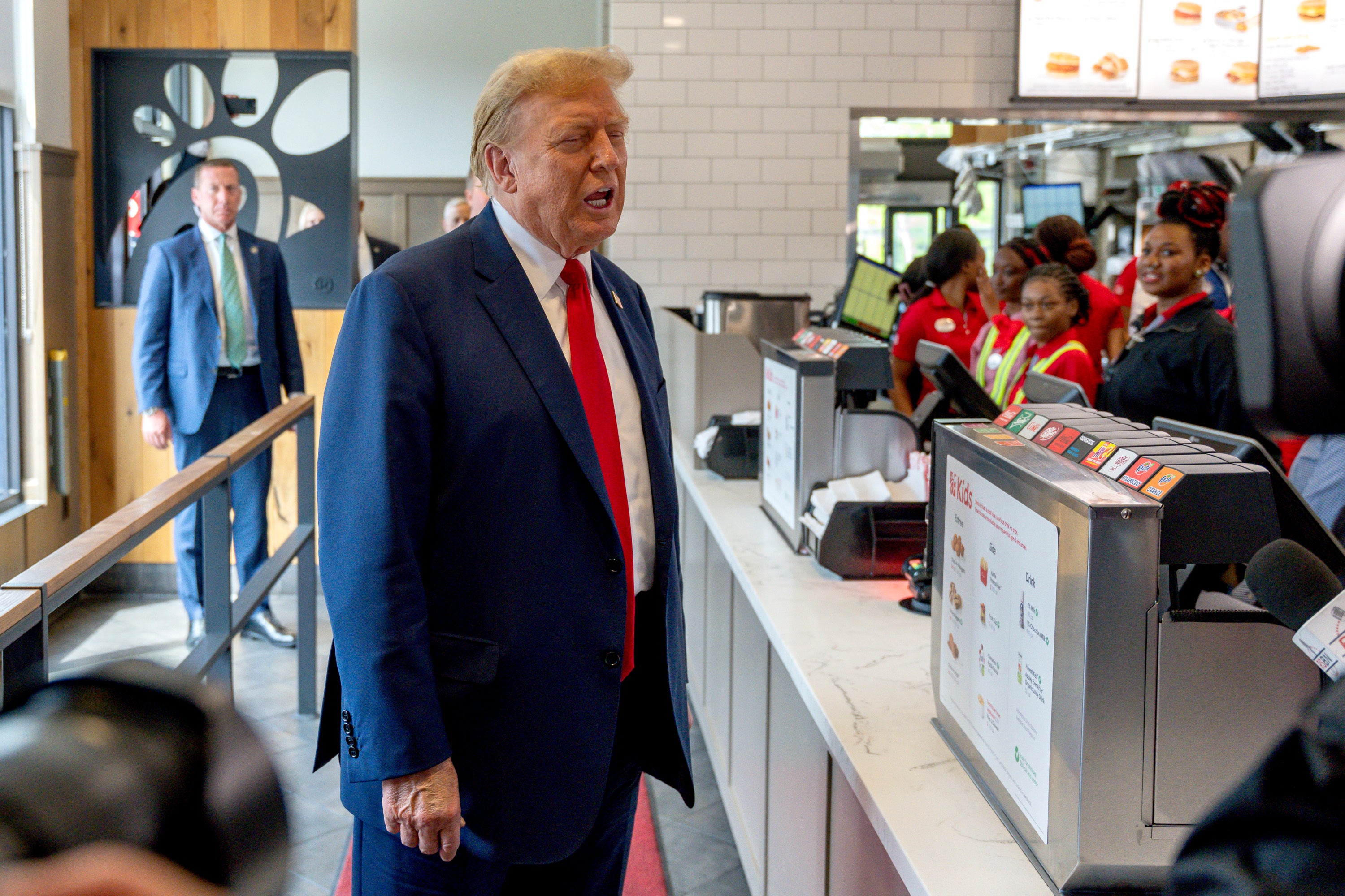 Trump at the Chick-fil-A in Atlanta