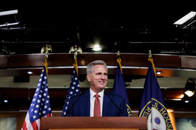 <p>Kevin McCarthy, pictured, said Matt Gaetz ousted him becuase he allegedly ‘slept with a 17-year-old’ </p>