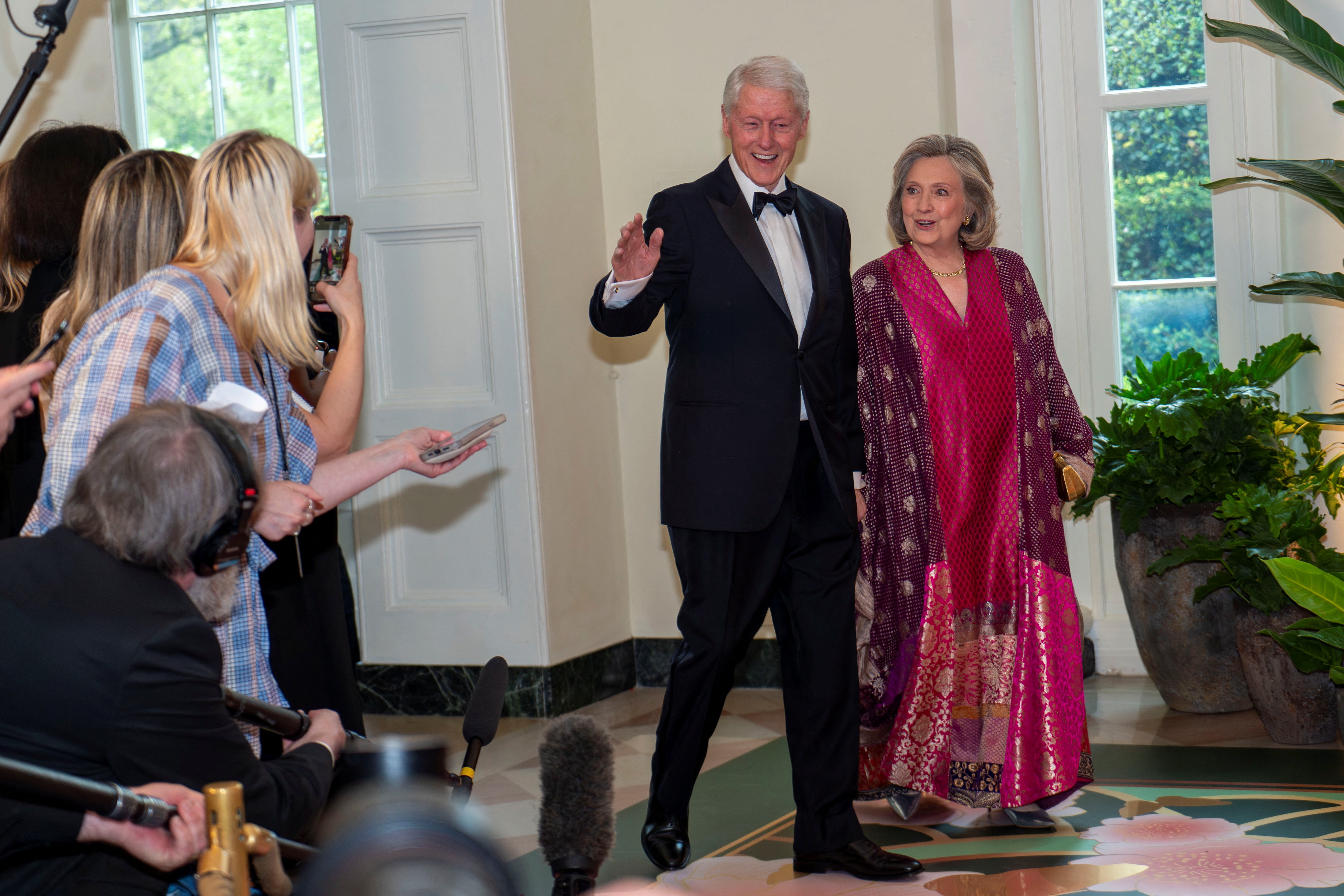 Former president Bill Clinton and former secretary of state Hillary Clinton made it to the top table