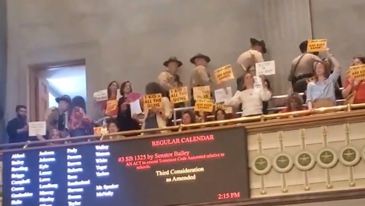 Protesting parents chant ‘shame on you’ from Senate gallery as Tennessee lawmakers vote on arming teachers