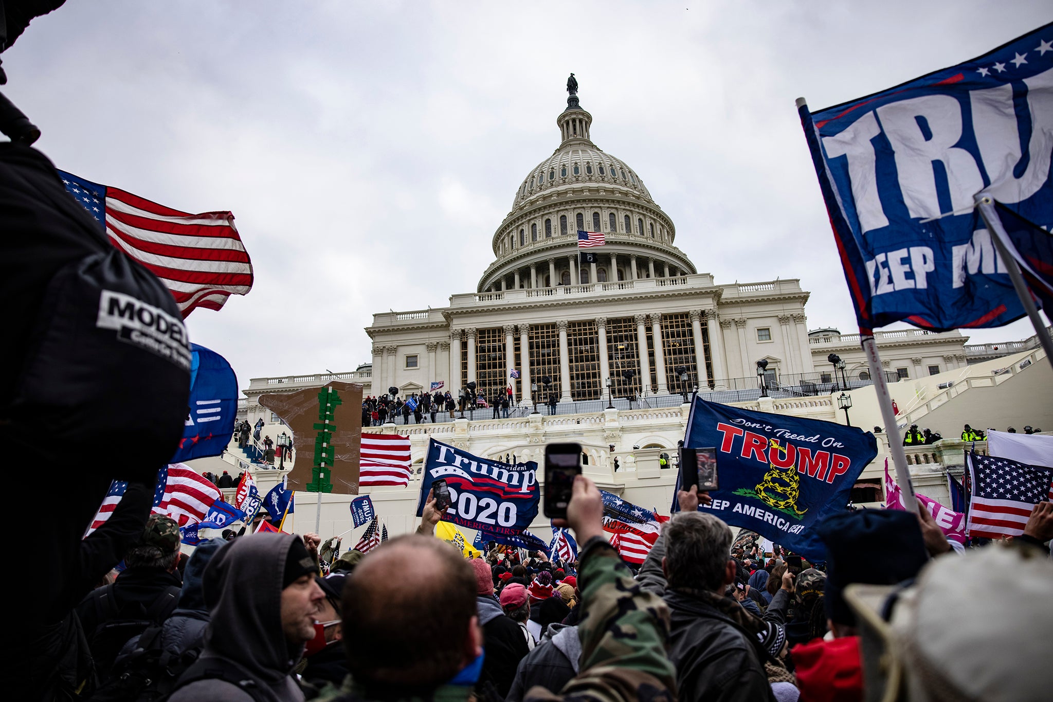 Pro-Trump supporters storm the US Capitol following a rally with President Donald Trump on January 6, 2021 in Washington, DC