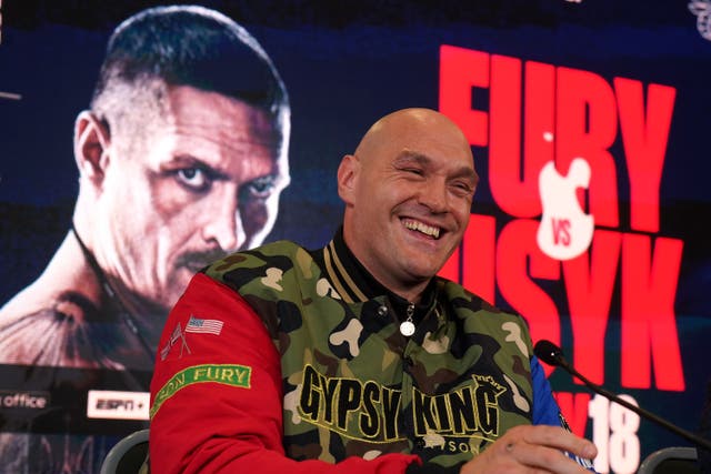 <p>Tyson Fury is planning a future fight with Anthony Joshua if he ‘keeps winning’ (Owen Humphreys/PA)</p>