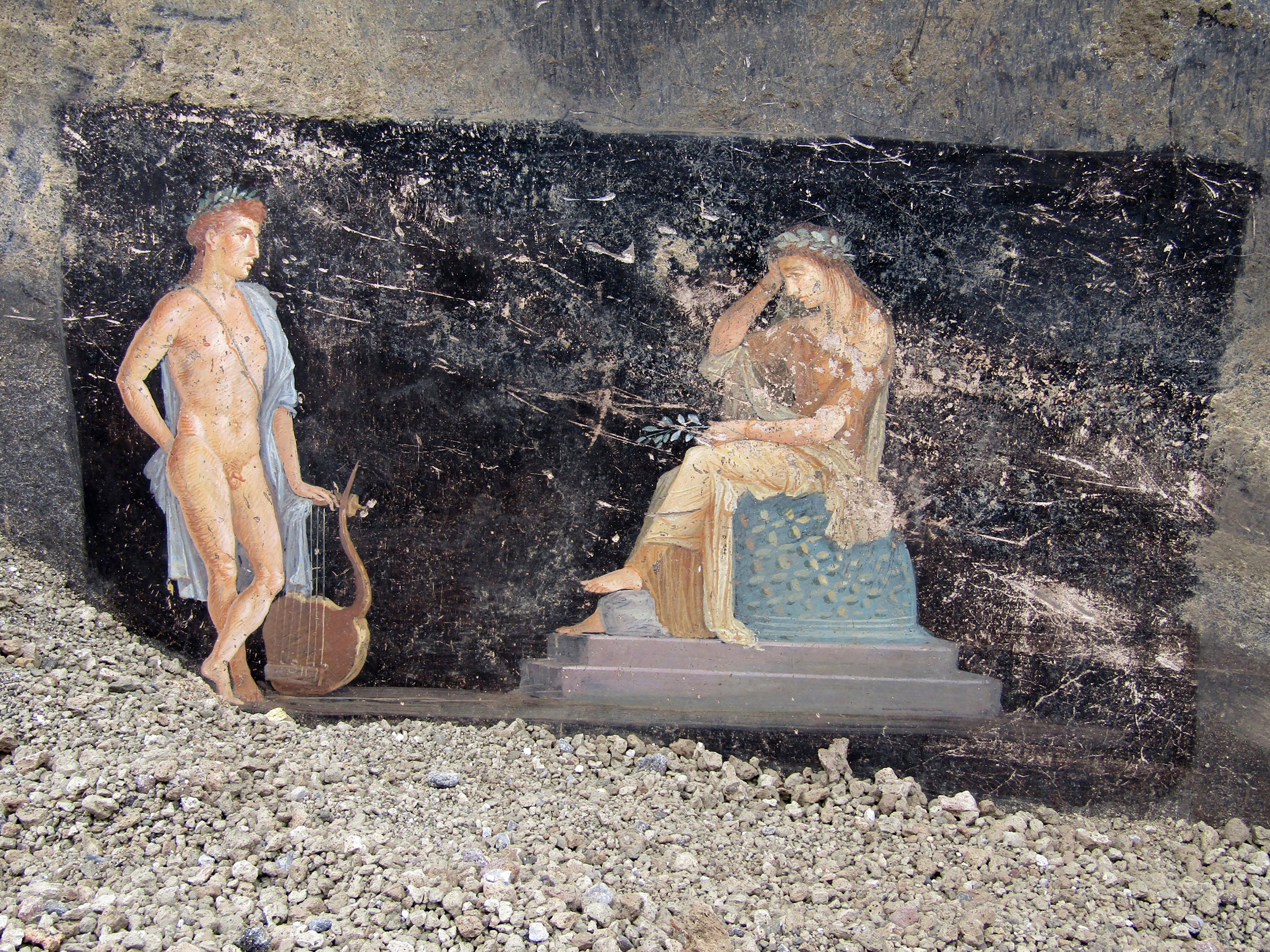 A frescoe depicting Apollo and Cassandra found in the city’s ruins