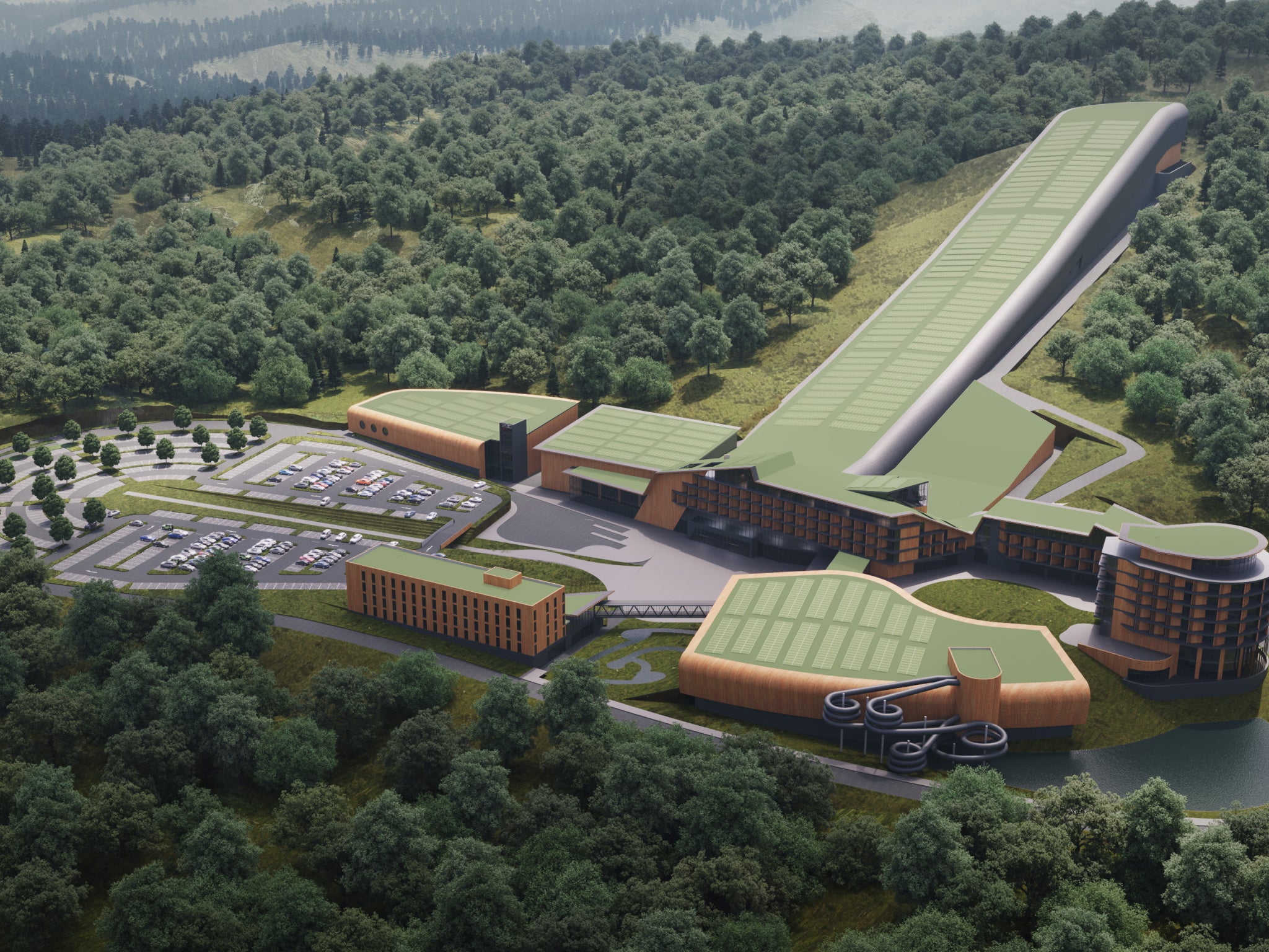 Rhydycar West will feature a world-class snow centre, including the longest multi-run indoor ski slope in the UK