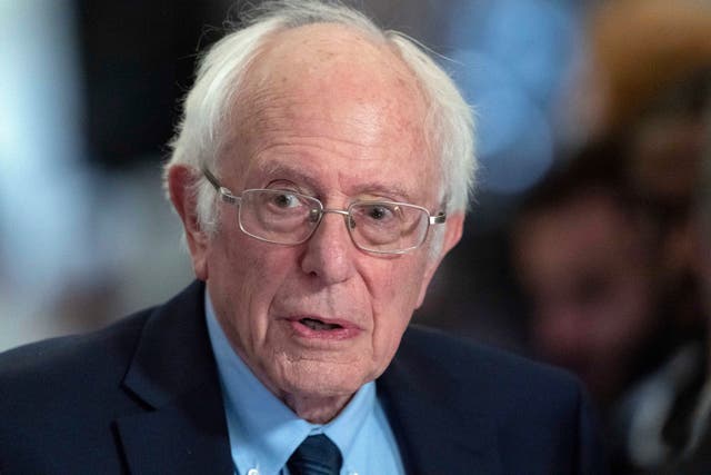 <p>Bernie Sanders at the US Capitol on 7 March. Mr Sanders stressed the importance of  condemining ‘all forms of bigotry’ </p>