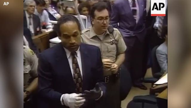 <p>Watch OJ Simpson’s iconic ‘if glove don’t fit, you must acquit’ court moment.</p>