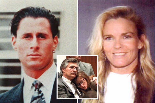 <p>Ronald Goldman (left) who was killed along with OJ Simpson’s ex-wife Nicole Brown outside her Brentwood apartment in Los Angeles. Inset, Fred Goldman with his daughter Kim </p>
