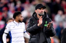 Jurgen Klopp says losing to Atalanta at Anfield a ‘low point’ for Liverpool