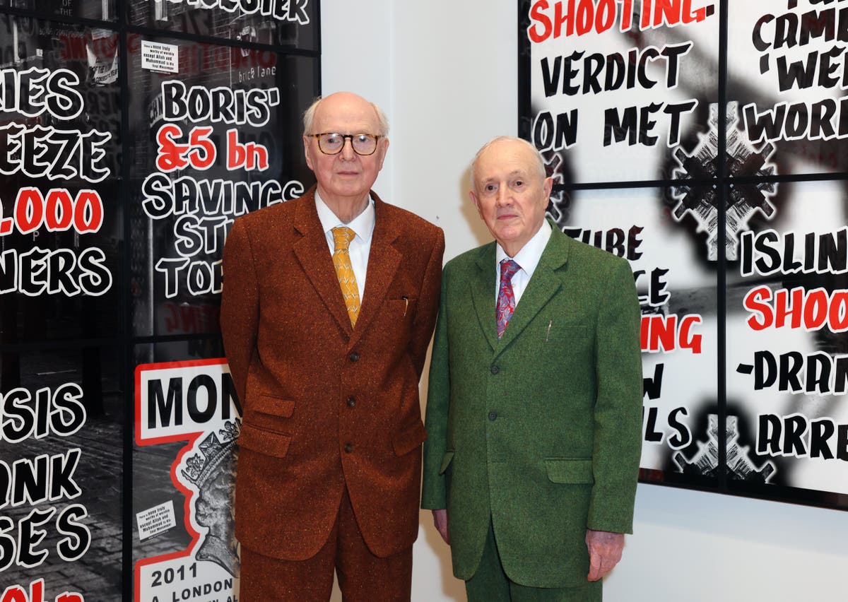 Gilbert & George show celebrates London through iconic newspaper posters