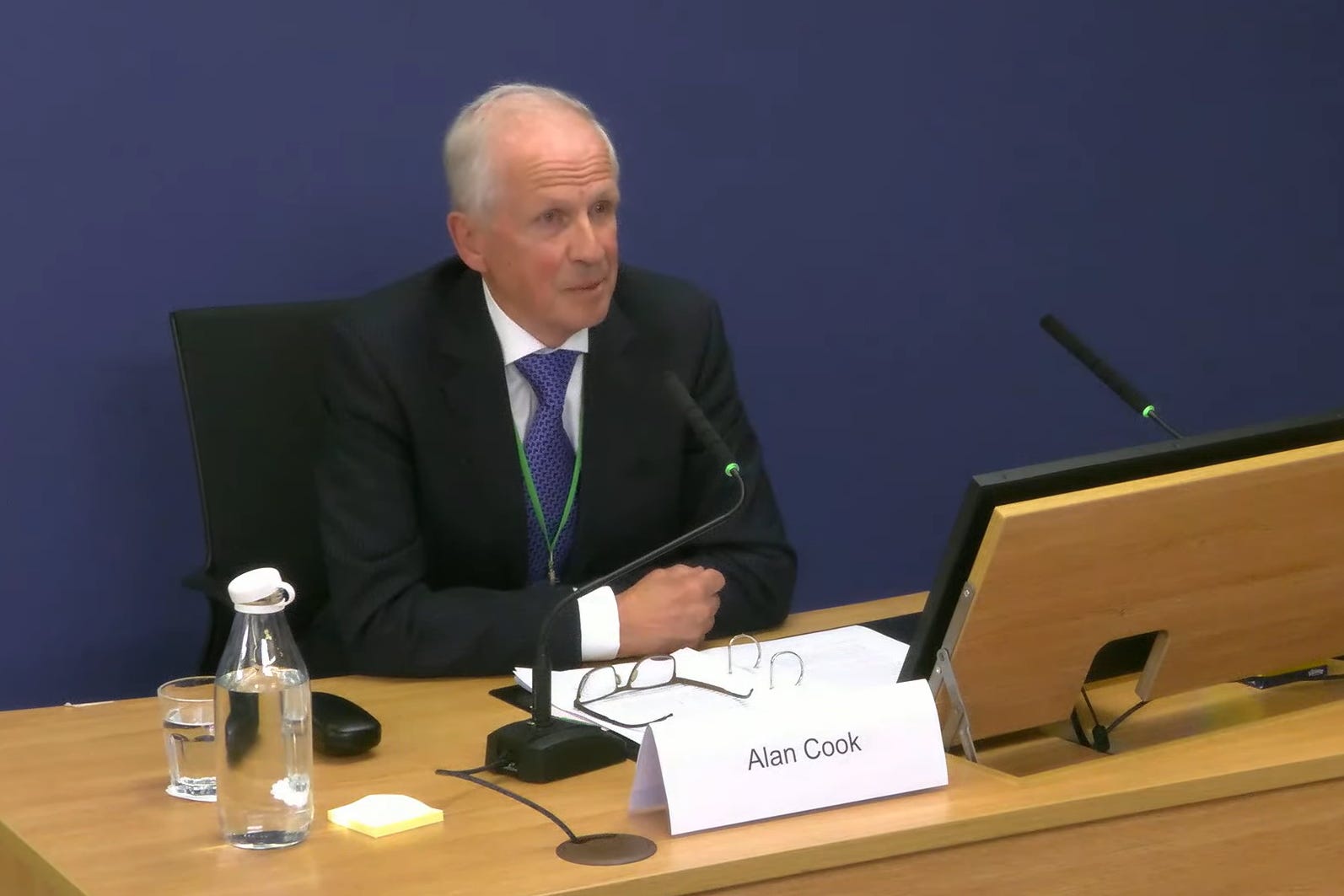 Alan Cook, former independent non-executive director and managing director of Post Office Ltd, giving evidence to the inquiry (Post Office Horizon IT inquiry/PA)