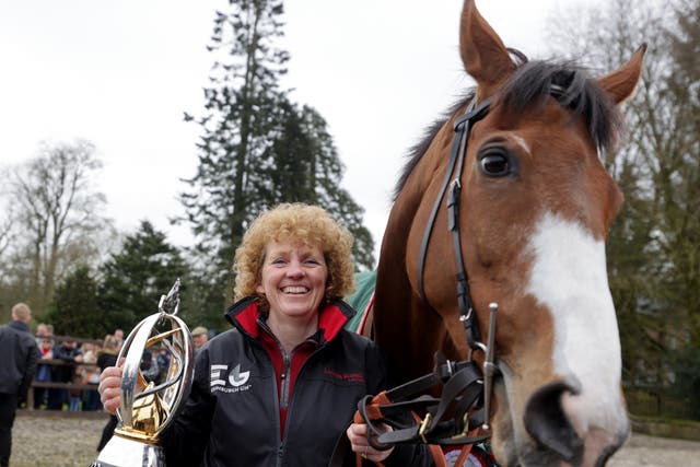 <p>Corach Rambler and trainer Lucinda Russell</p>