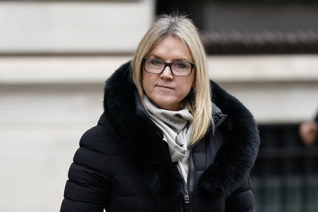 Former subpostmistress Janet Skinner listened to Alan Cook’s evidence on Friday (Aaron Chown/PA)