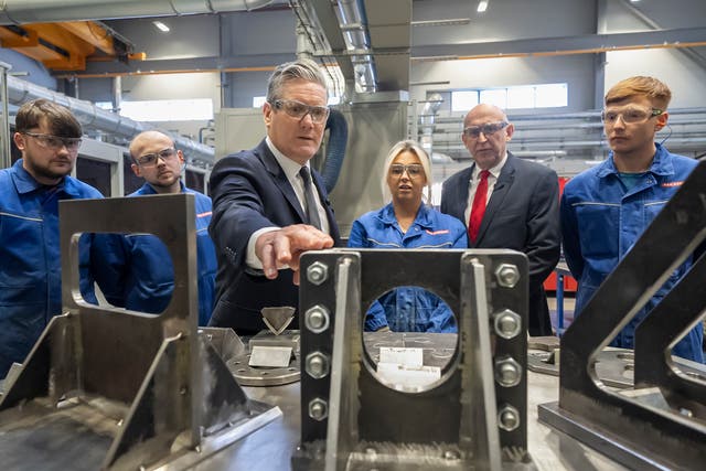 <p>Labour leader Keir Starmer during a campaign visit to BAE Systems in Barrow-in-Furness, Cumbria</p>
