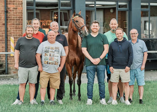 <p>Show pony: the gang from Darlington with their prize-winning stallion </p>