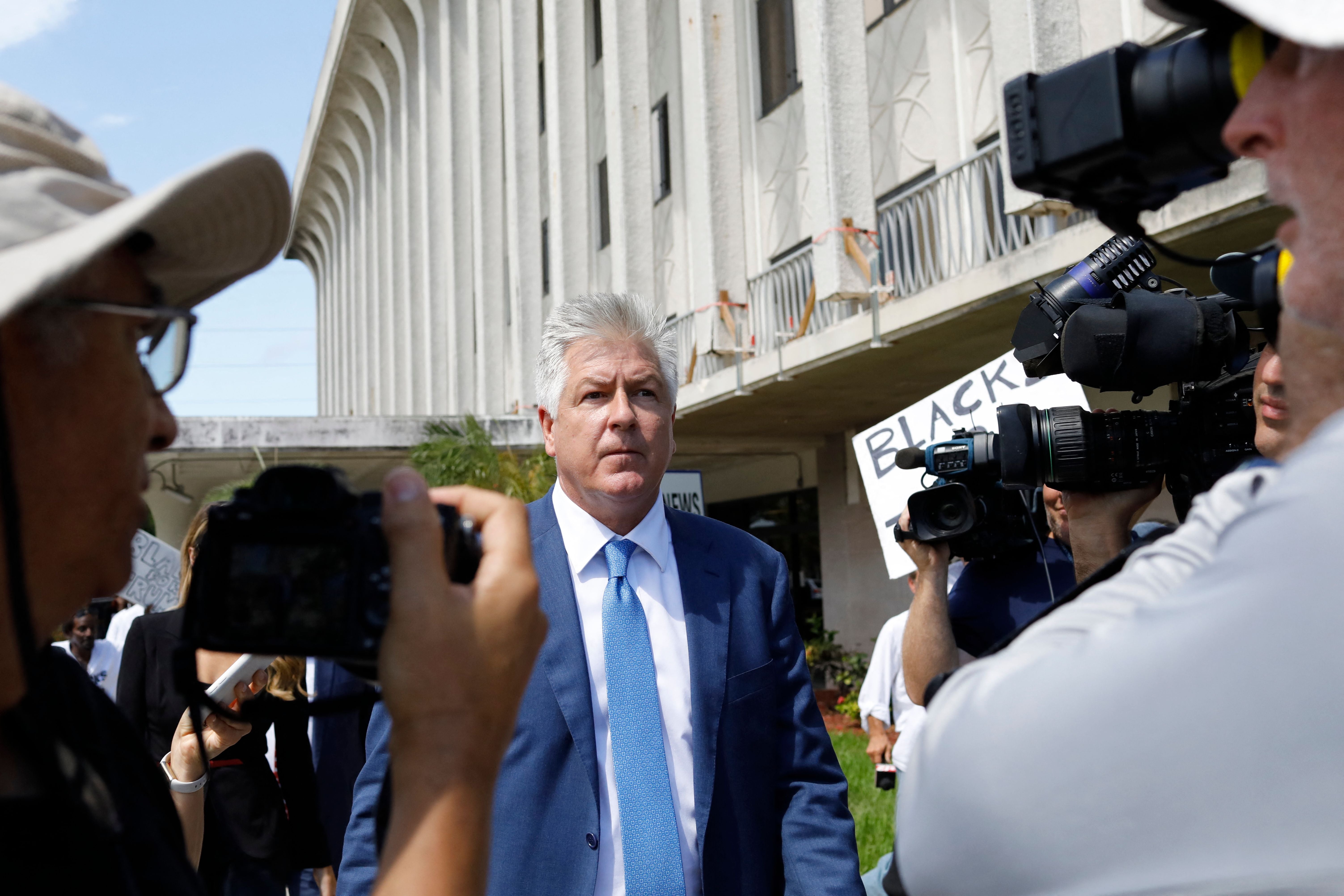 Evan Corcoran leaves a federal courthouse in West Palm Beach, Florida in September 2022.